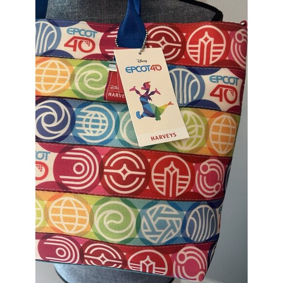 Disney Harveys Epcot 40th Anniversary Medium Streamline Seatbelt Tote Bag New - Picture 3 of 9